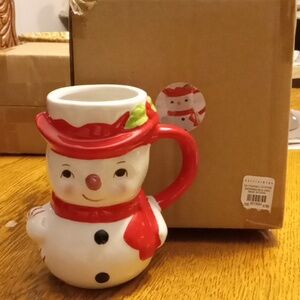 Pottery Barn Christmas Snowman Mug
